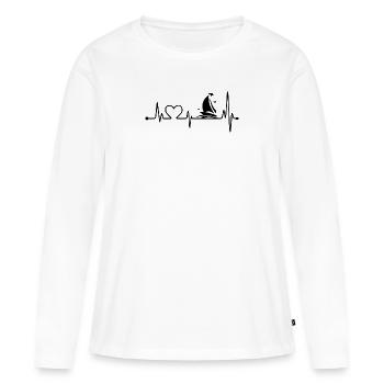 Segelboot Heartbeat Segelboot Segelboot - Frauen Premium Bio Langarmshirt - Weiß - Vorne - Julia (174cm)