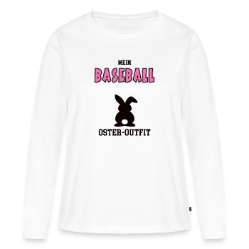 Baseball Oster Outfit Ostergeschenk Baseballerin - Frauen Premium Bio Langarmshirt - Weiß - Vorne - Julia (174cm)