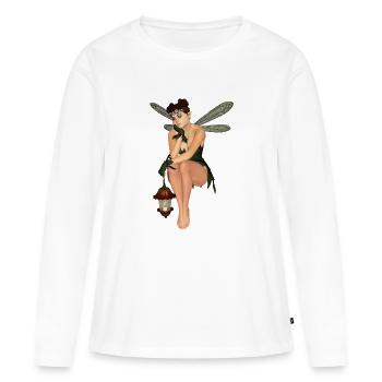 ELFE - T-shirt manches longues Premium bio Femme - blanc - Devant - Julia (174cm)