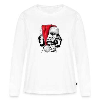 Santa Bavarian Mountain Hound Noël - T-shirt manches longues Premium bio Femme - blanc - Devant - Julia (174cm)