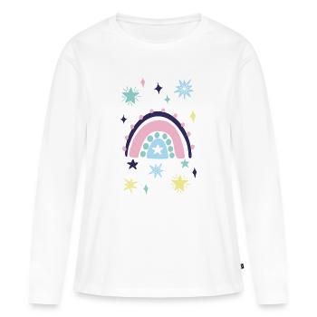 Pastellstern Regenbogen - Frauen Premium Bio Langarmshirt - Weiß - Vorne - Julia (174cm)
