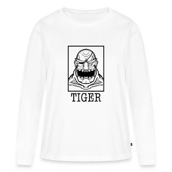 Tiger Rage - Monochrome Power - Women's Premium Organic Long Sleeve Shirt - white - Front - Julia (174cm)