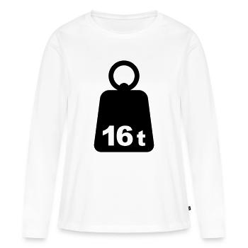 Seize tonnes 16t - T-shirt manches longues Premium bio Femme - blanc - Devant - Julia (174cm)