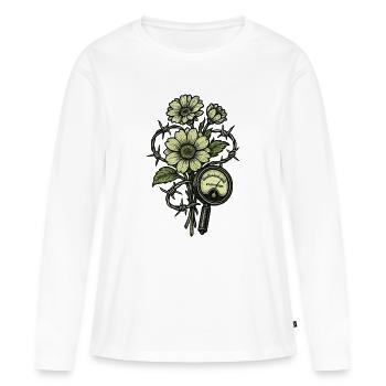 Underground Biohazard Radioactif - T-shirt manches longues Premium bio Femme - blanc - Devant - Julia (174cm)