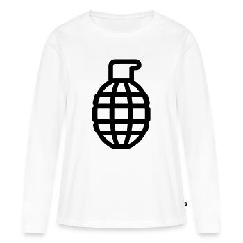 grenade - T-shirt manches longues Premium bio Femme - blanc - Devant - Julia (174cm)