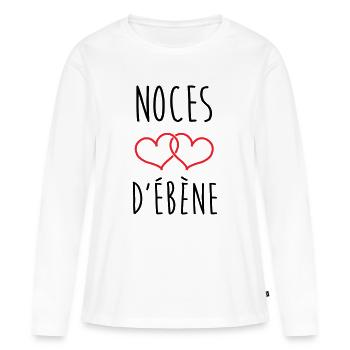 Ebony Wedding 78 Jahre Ehe - Frauen Premium Bio Langarmshirt - Weiß - Vorne - Julia (174cm)
