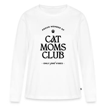 Cat Moms Club - Frauen Premium Bio Langarmshirt - Weiß - Vorne - Julia (174cm)