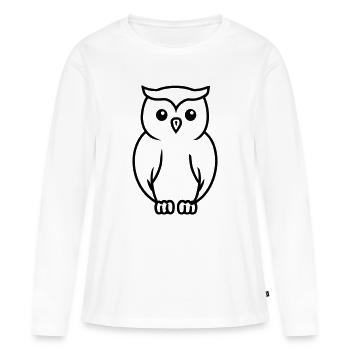 chouette - T-shirt manches longues Premium bio Femme - blanc - Devant - Julia (174cm)