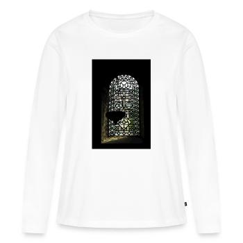 Stained Glass Window Silhouette - Women's Premium Organic Long Sleeve Shirt - white - Front - Julia (174cm)