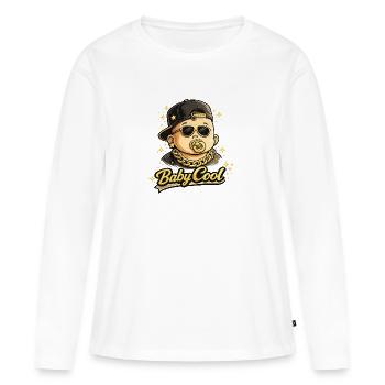 Bébé Cool Bling HipHop - T-shirt manches longues Premium bio Femme - blanc - Devant - Julia (174cm)