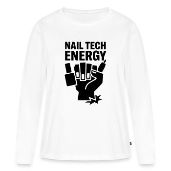 Nagel Nail Tech Design Energy - T-shirt manches longues Premium bio Femme - blanc - Devant - Julia (174cm)