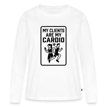 Client Cardio Fitness Coach - T-shirt manches longues Premium bio Femme - blanc - Devant - Julia (174cm)