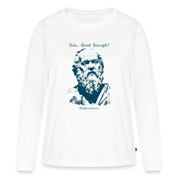 Eeh Assez Bien - Médiocraux - T-shirt manches longues Premium bio Femme - blanc - Devant - Julia (174cm)