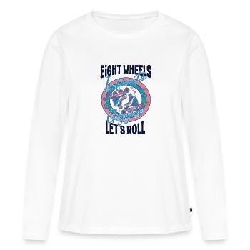 Rollerblades Blade Eight Wheels Let ́s Roll Cadeaux - T-shirt manches longues Premium bio Femme - blanc - Devant - Julia (174cm)