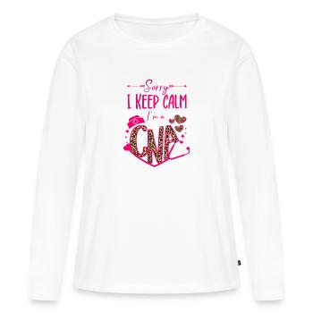 CNA Nursing Citations Drôle Infirmière Amoureux Mignon CNA - T-shirt manches longues Premium bio Femme - blanc - Devant - Julia (174cm)