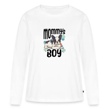 Frenchie Mamas Hund Französische Bulldogge - Frauen Premium Bio Langarmshirt - Weiß - Vorne - Julia (174cm)