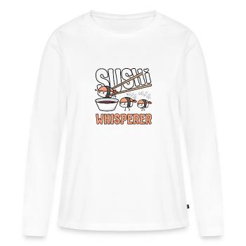 Amateur de sushis Sushi Whisperer Sushi - T-shirt manches longues Premium bio Femme - blanc - Devant - Julia (174cm)