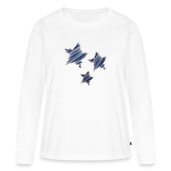 ETOILE. STAR. ETOILES. FÊTE. ANNIVERSAIRE. NOËL. C - T-shirt manches longues Premium bio Femme - blanc - Devant - Julia (174cm)