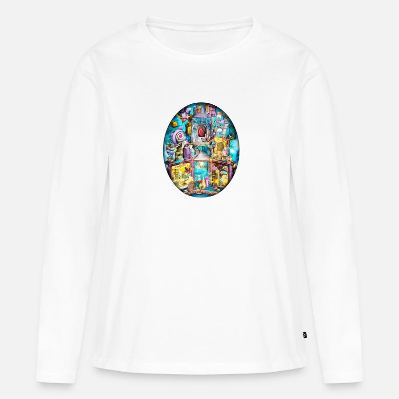 Imaginarium 03 - Maglia a maniche lunghe ecologica premium da donna - bianco