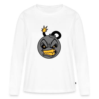 Angry Bomb - T-shirt manches longues Premium bio Femme - blanc - Devant - Julia (174cm)