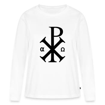 Alpha Omega - T-shirt manches longues Premium bio Femme - blanc - Devant - Julia (174cm)