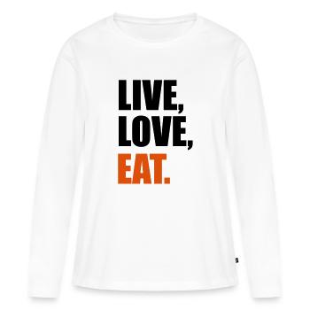 manger - T-shirt manches longues Premium bio Femme - blanc - Devant - Julia (174cm)