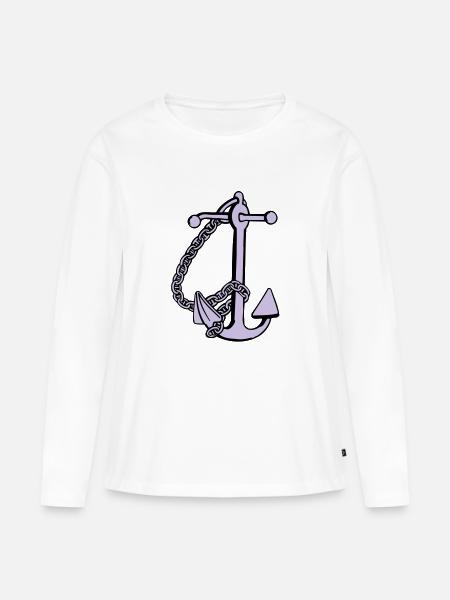 anchor - anker - Frauen Premium Bio Langarmshirt - Weiß