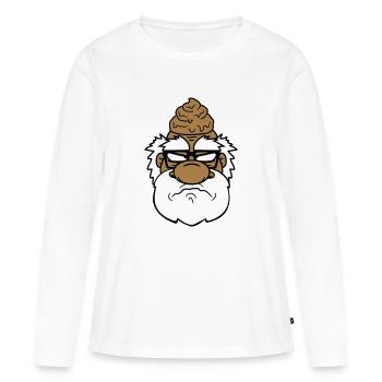 gesicht kopf scheisse kacke sauer boese veraergert - Frauen Premium Bio Langarmshirt - Weiß - Vorne - Julia (174cm)