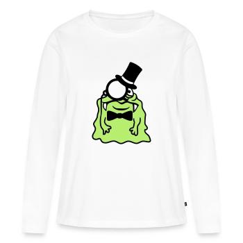 Monsieur messieurs cylindre monocle riche glibber - T-shirt manches longues Premium bio Femme - blanc - Devant - Julia (174cm)