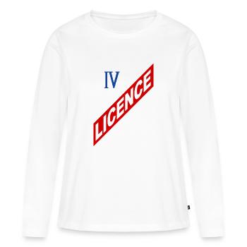 Licence 4 - T-shirt manches longues Premium bio Femme - blanc - Devant - Julia (174cm)