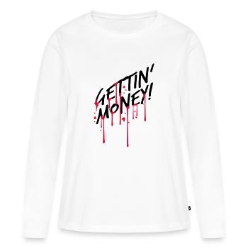 blood drop graffiti symbol dollar gettin money z - Women's Premium Organic Long Sleeve Shirt - white - Front - Julia (174cm)