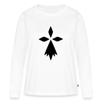 blanche hermine - T-shirt manches longues Premium bio Femme - blanc - Devant - Julia (174cm)