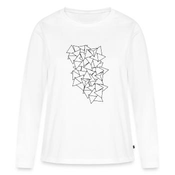 triangles - T-shirt manches longues Premium bio Femme - blanc - Devant - Julia (174cm)