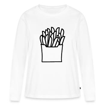 Pommes - Frauen Premium Bio Langarmshirt - Weiß - Vorne - Julia (174cm)