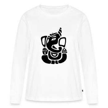 Ganesha Art - T-shirt manches longues Premium bio Femme - blanc - Devant - Julia (174cm)
