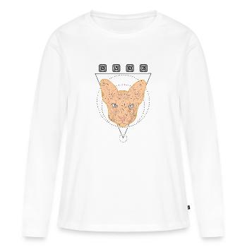 Sphinx Cat Egyptian Cat Hairless Cat - Women's Premium Organic Long Sleeve Shirt - white - Front - Julia (174cm)