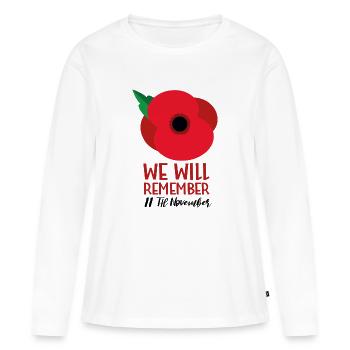 british legion poppy day - T-shirt manches longues Premium bio Femme - blanc - Devant - Julia (174cm)