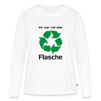 ich war mal eine Flasche - Frauen Premium Bio Langarmshirt - Weiß - Vorne - Julia (174cm)