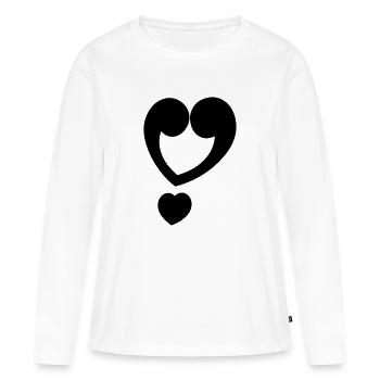 Cœur de point d’exclamation - T-shirt manches longues Premium bio Femme - blanc - Devant - Julia (174cm)