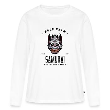samouraï Depuis 1988 armure garder calme excellente armure - T-shirt manches longues Premium bio Femme - blanc - Devant - Julia (174cm)