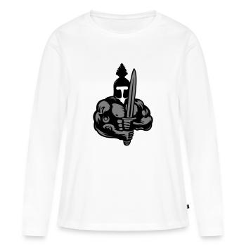 guerriers spartiates - T-shirt manches longues Premium bio Femme - blanc - Devant - Julia (174cm)