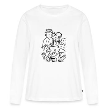 Pourriture cérébrale italienne - niveau supérieur - T-shirt manches longues Premium bio Femme - blanc - Devant - Julia (174cm)