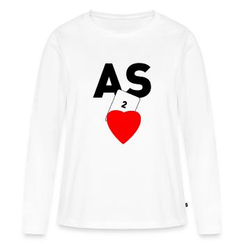As de Coeur - T-shirt manches longues Premium bio Femme - blanc - Devant - Julia (174cm)