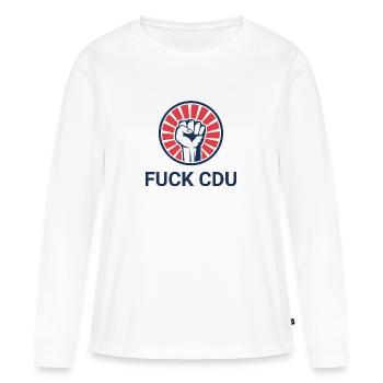C’EST LA RÉVOLUTION DE LA CDU - T-shirt manches longues Premium bio Femme - blanc - Devant - Julia (174cm)
