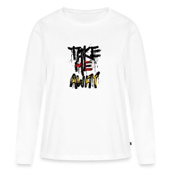 Drapeau de l’Allemagne Drapeau allemand Utilisé Look Home - T-shirt manches longues Premium bio Femme - blanc - Devant - Julia (174cm)