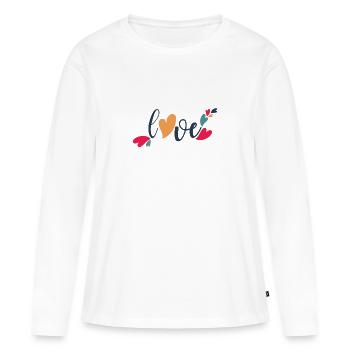 love - Women's Premium Organic Long Sleeve Shirt - white - Front - Julia (174cm)