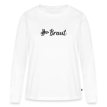 Braut # Hashtag Rautenpfeil - Frauen Premium Bio Langarmshirt - Weiß - Vorne - Julia (174cm)