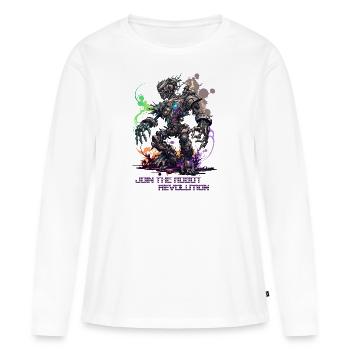 Join the Robot Revolution! - Women's Premium Organic Long Sleeve Shirt - white - Front - Julia (174cm)