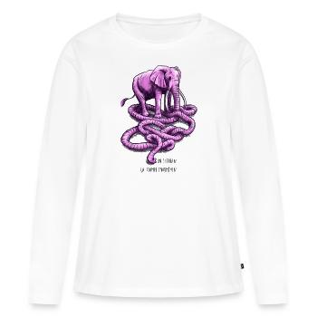 Un éléphant ça trompe - T-shirt manches longues Premium bio Femme - blanc - Devant - Julia (174cm)