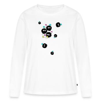 Poussière, illustration, bande dessinée - T-shirt manches longues Premium bio Femme - blanc - Devant - Julia (174cm)